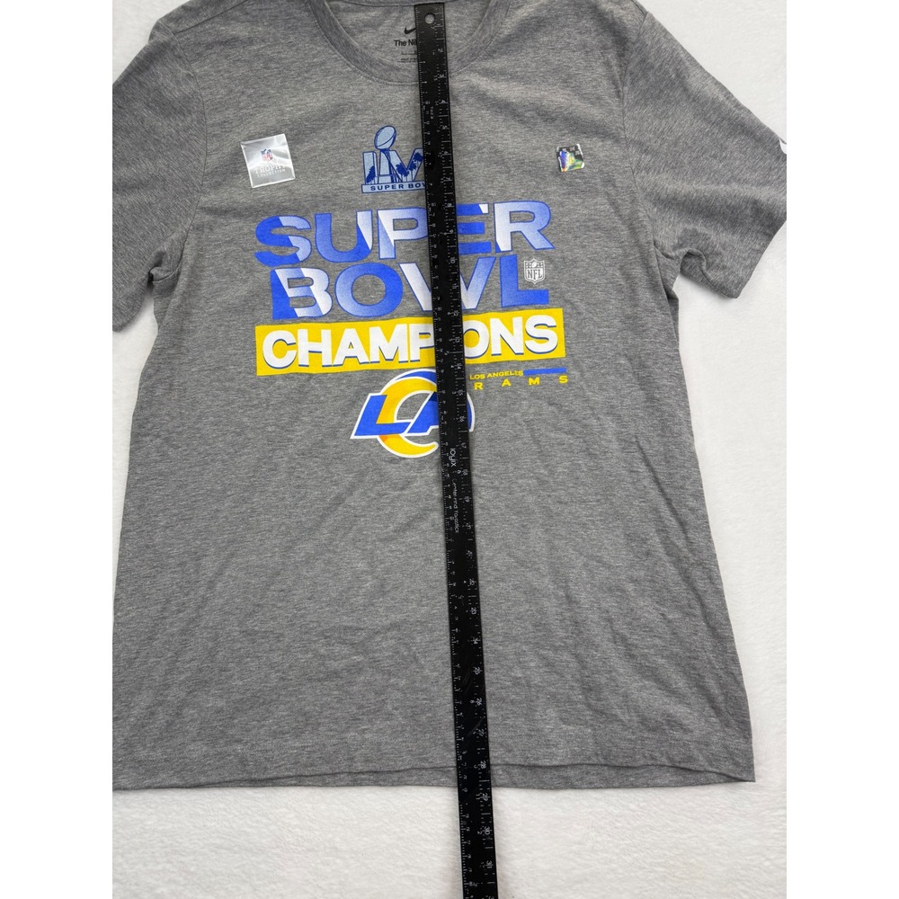 Nike Los Angeles Rams Super Bowl LVI Champions T-Shirt Mens Large Gray NFL Tee - Picture 2 of 5